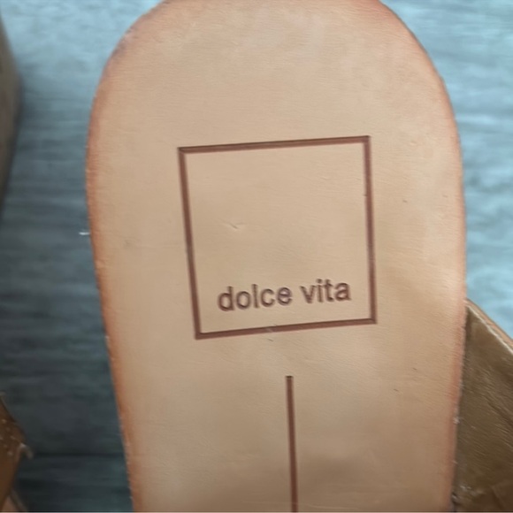Dolce Vita Tan and Cream Mules - Picture 2 of 5